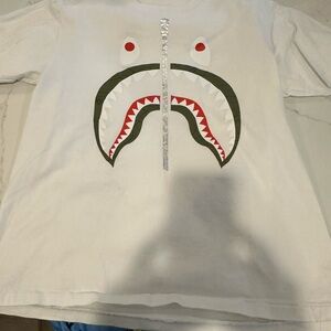 Bape Bathing Ape White Shark Graphic Tee